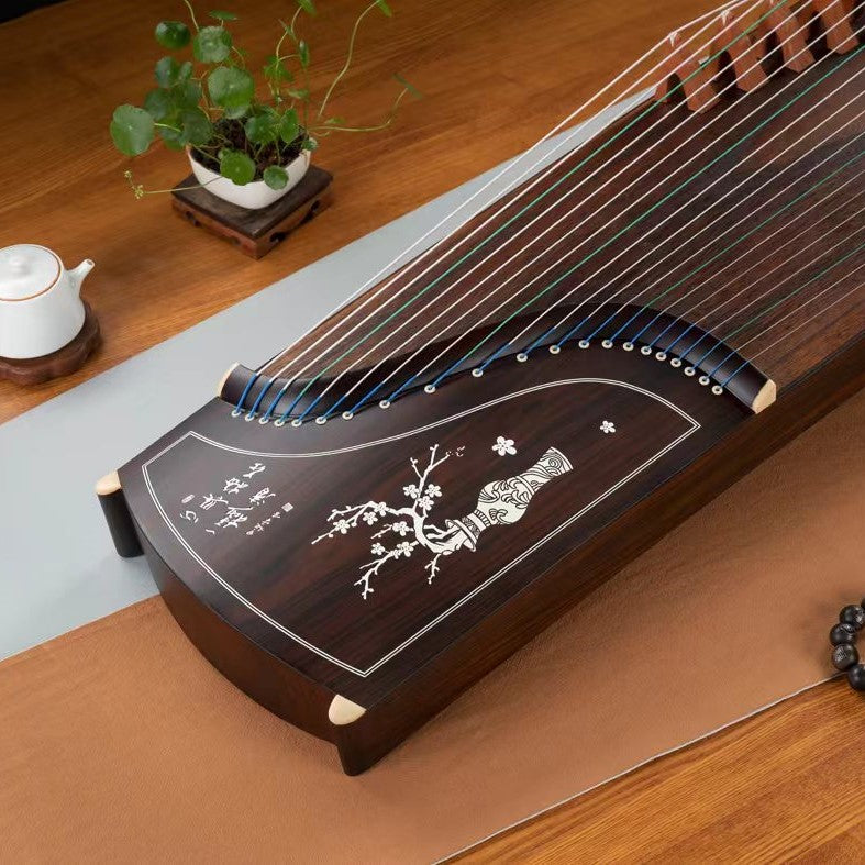 LANDTOM Professional Paulownia Guzheng (163cm) for Adults/beginner (Three Variations of Plum Blossom)