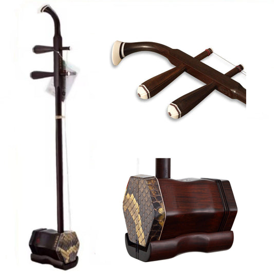 Huqiu(虎丘) Professional Erhu 5139 Instrument Red Rosewood Two-String Chinese Violin Performance Grade Erhu with Bow and Case