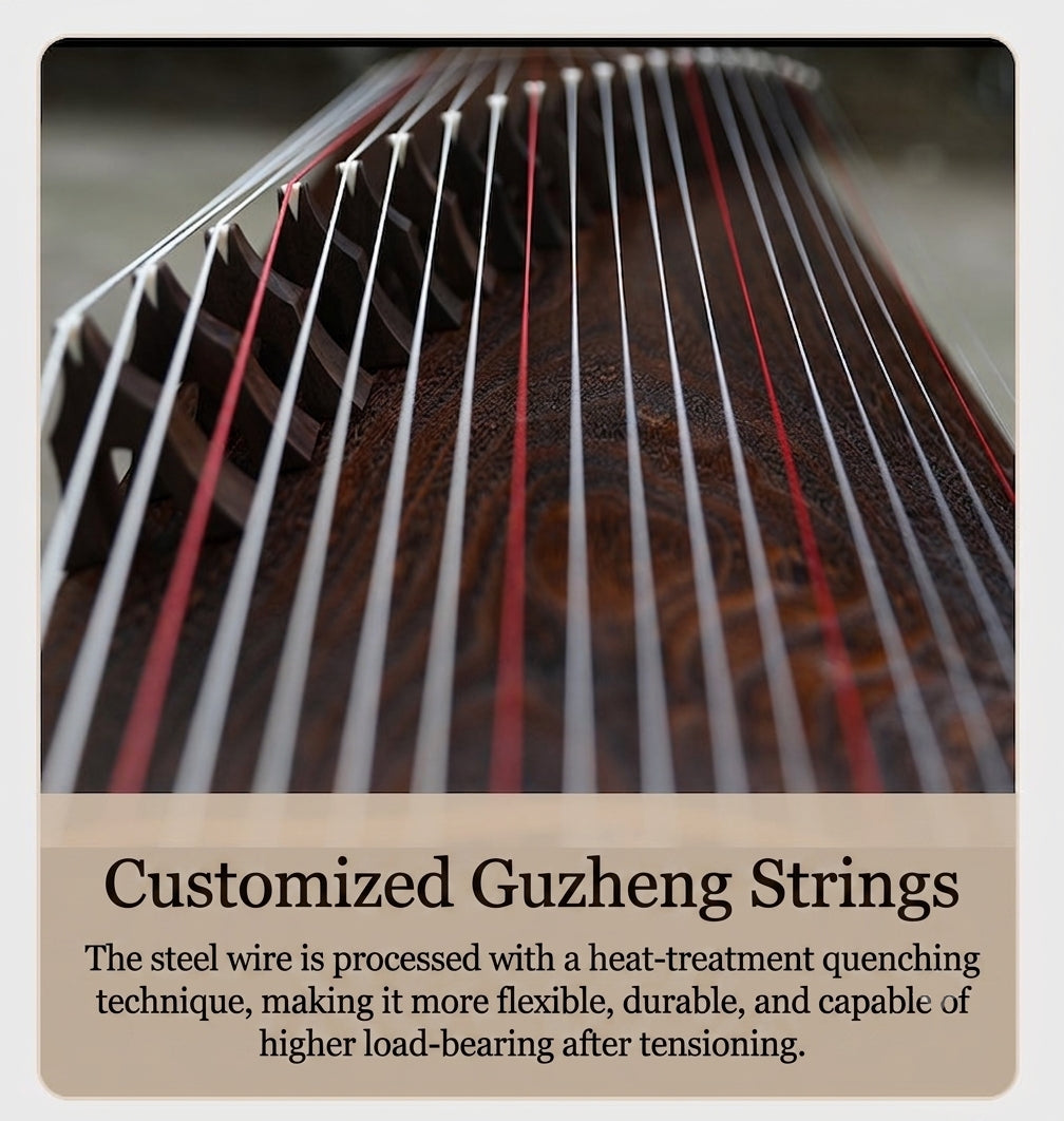 Xiansheng仙声 100cm/39.4in Portable Travel Guzheng One-Piece Hollow-Carved Construction 21-String Professional Beginner Guzheng with Grade-A Lankao Paulownia Soundboard, Broadleaf Rosewood Side Panels & Mother-of-Pearl Inlay, Mini Guzheng, Small Guzheng