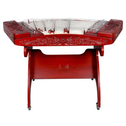 Yuehai（乐海） Brand Grade-A African Padauk 402 Carved Dragon Yangqin 622M-A For Learning And Daily Practice, Performance