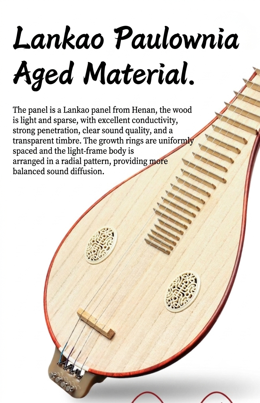 LANDTOM Rosewood Liuqin Beginner & Examination Grade Chinese Mandolin with Paulownia Soundboard, Rosewood Body & Peony Headstock, 4-String Traditional Chinese Instrument