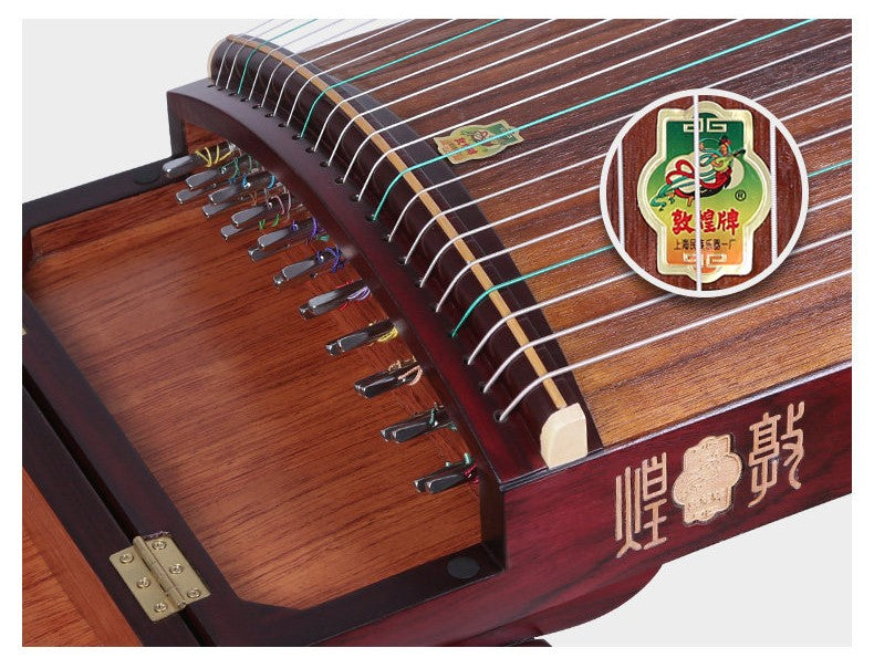 Dunhuang敦煌 20698P Emerald Horizon Professional Performance Guzheng with Broadleaf Rosewood Body, Lankao Paulownia Soundboard & Hand-Painted Polished Finish