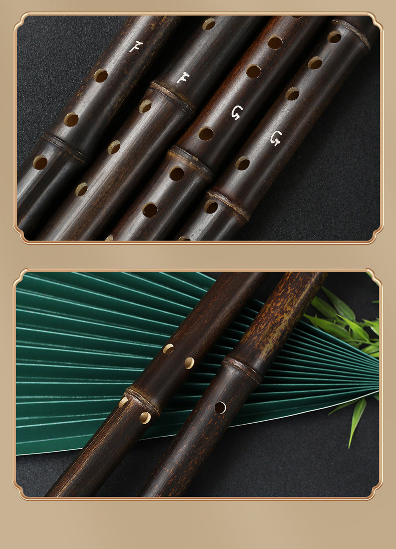 LANDTOM Purple Bamboo Xiao Flute 8 Hole Chinese Vertical Bamboo Flute G/F Key Beginner Professional Musical Instrument with Accessories