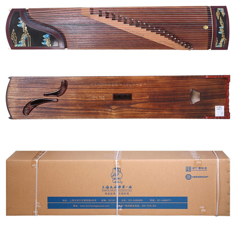 Dunhuang敦煌 20698P Emerald Horizon Professional Performance Guzheng with Broadleaf Rosewood Body, Lankao Paulownia Soundboard & Hand-Painted Polished Finish