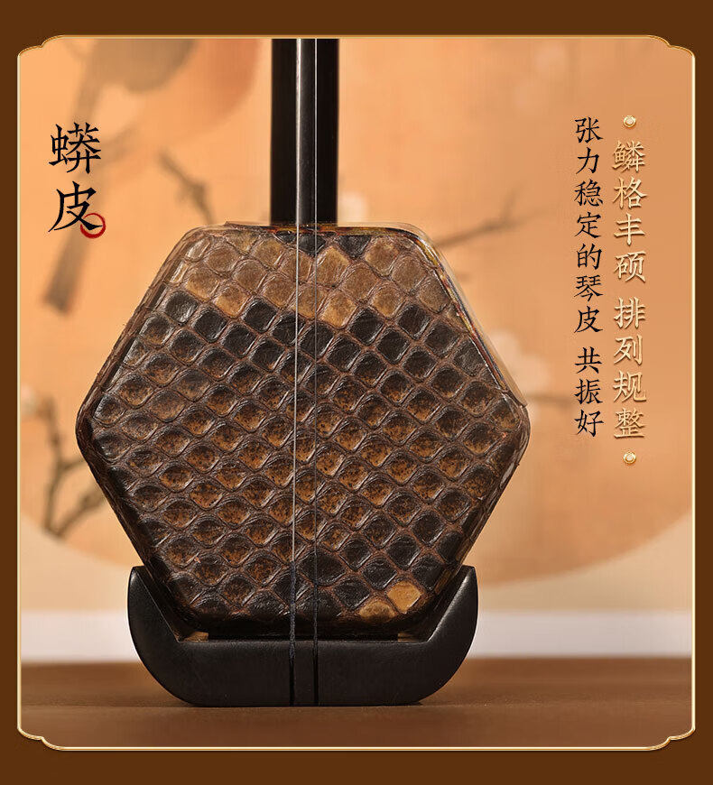 Huqiu Erhu 5153 Ebony Professional Chinese Two-String Instrument with Huqiu Hard Case