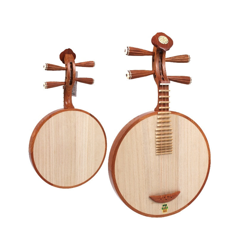 Dunhuang敦煌 638 Professional Rosewood Yueqin, Paulownia Soundboard, Ruyi Headstock, Rosewood Tuning Pegs with Bone Inlays, Folk & Peking Opera Chinese Moon Guitar