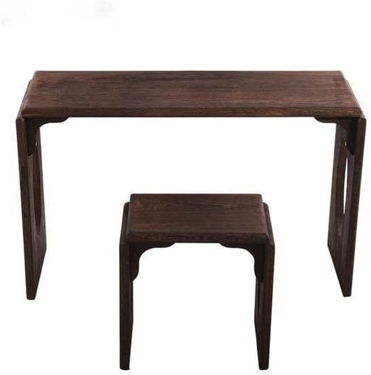 LANDTOM Chinese ACOUSTIC Paulownia Guqin Table Gu Qin Stand - WITH BENCH Paulownia Color
