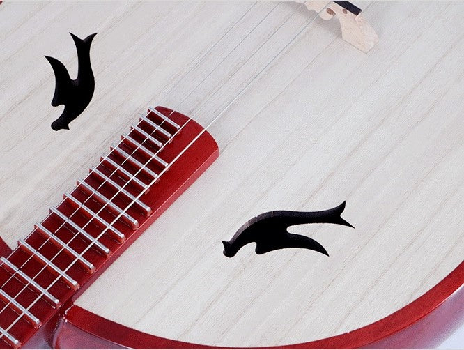 LANDTOM Hongmu Hardwood Peony Zhongruan Intermediate Performance & Examination Grade with Paulownia Soundboard, Cutaway Body, Mother-of-Pearl Peony Inlay, Peony Headstock & Bird-Shaped Sound Holes
