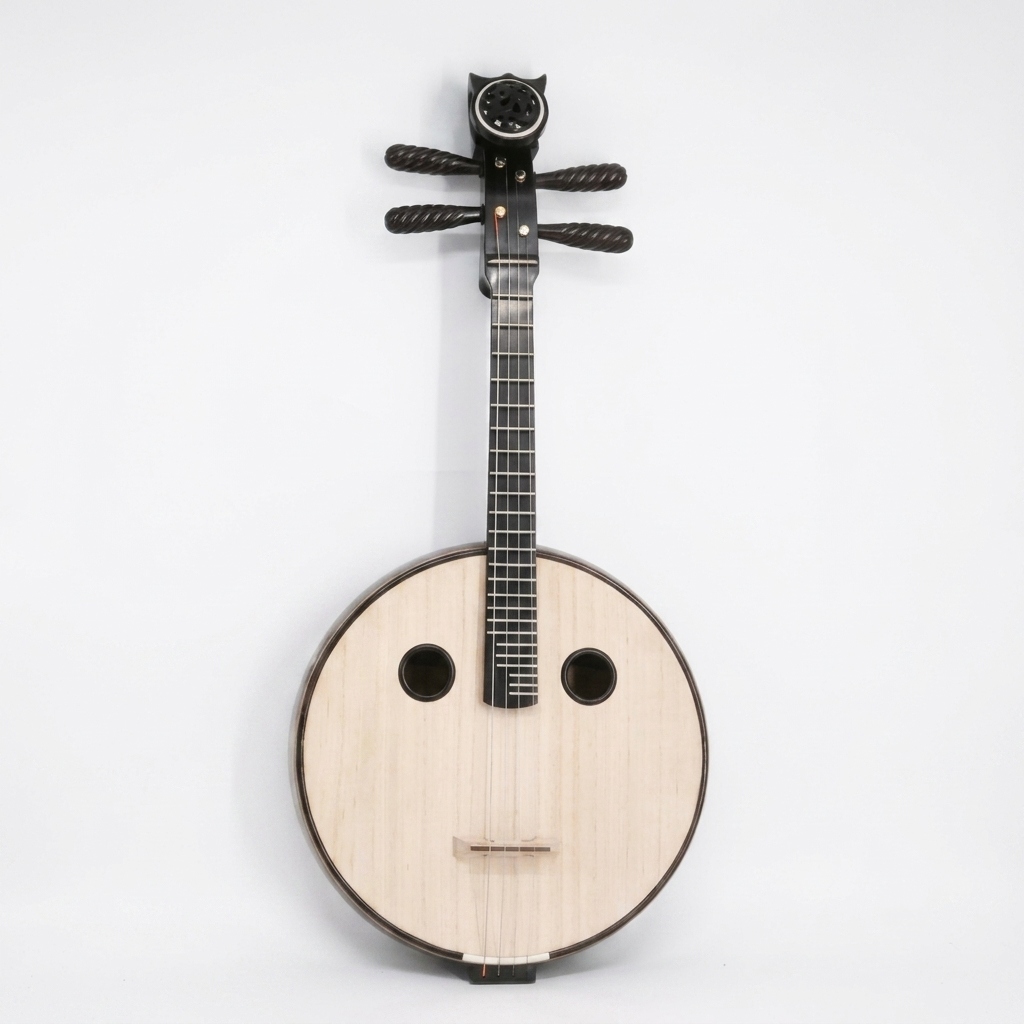 LANDTOM African Blackwood (Dalbergia melanoxylon) Zhongruan Professional Performance Grade with Grade-A Paulownia Soundboard, Round Sound Holes