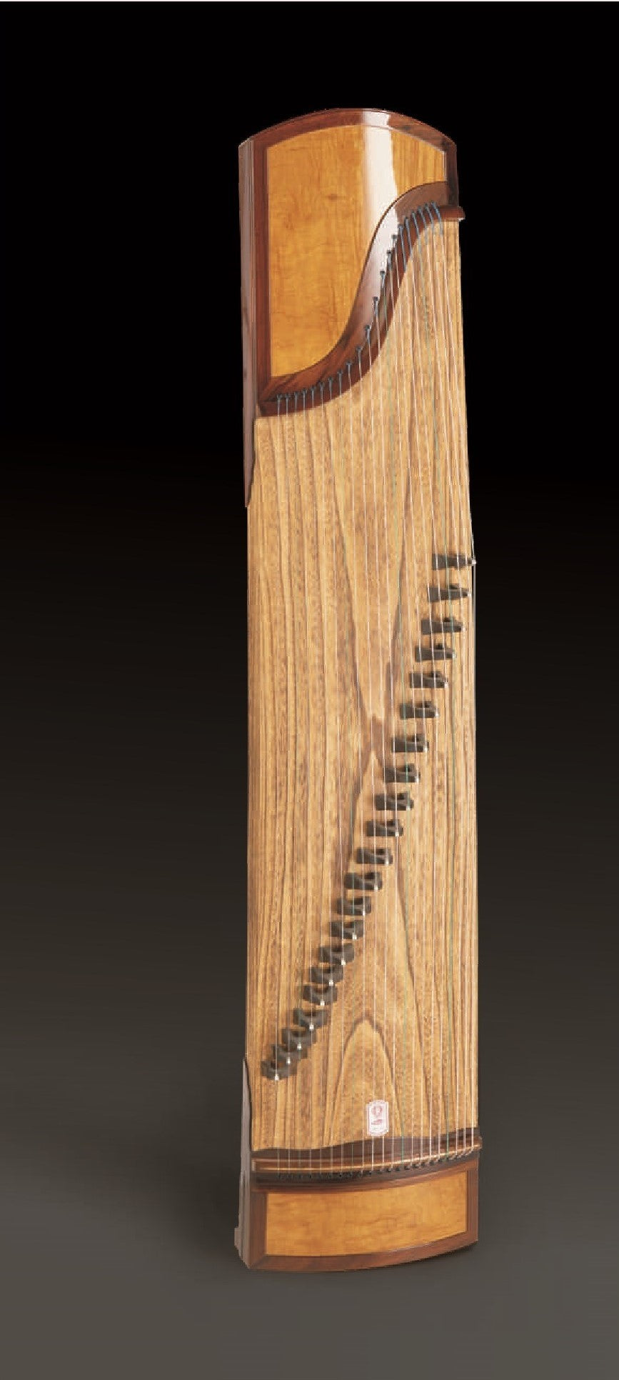Longyin龙音 Gilded Zen Melody鎏金梵韵 S-163 Professional 163 cm/64.2” Guzheng with Selected Rosewood Body, Golden Nanmu Accents & Grade-A Lankao Paulownia Soundboard, Full-Carved Design, 21-String Chinese Zither