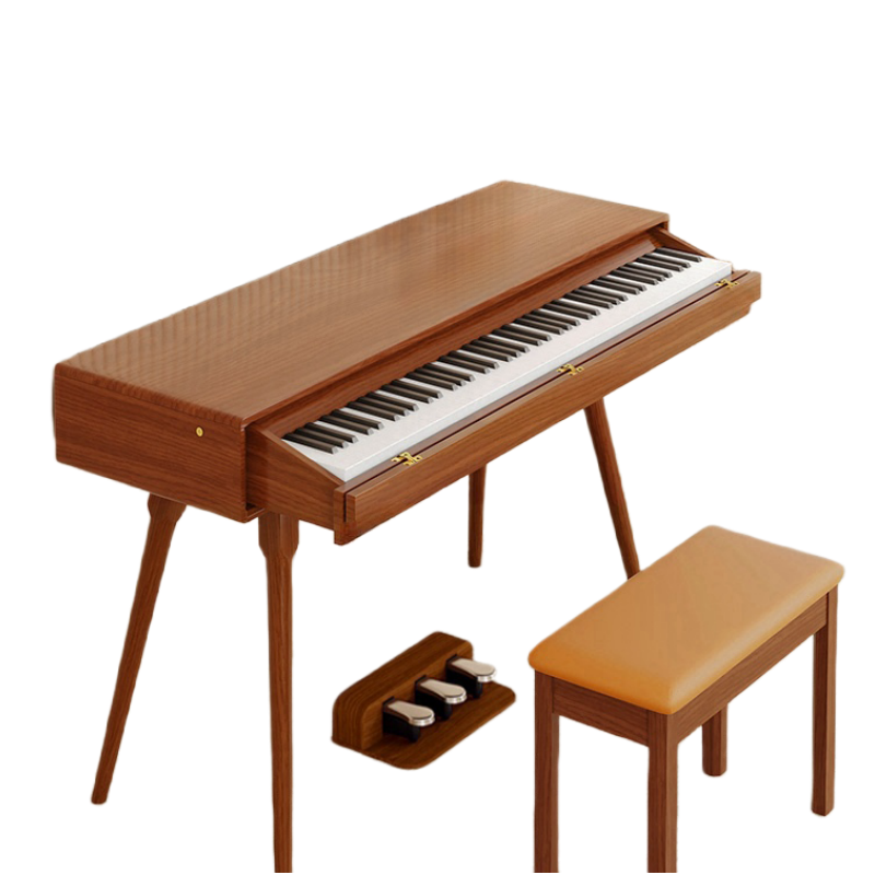 LANDTOM DD-8910 88-Key Solid Wood Drawer Digital Keyboard Piano With Stand, Multifunctional Desk Type Wooden Electric Hammer Weighted Full Size Keyboard Piano With 3-Pedal