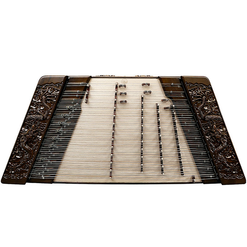 Yuehai（乐海) Brand Nanmu 402 Yangqin 6210F-A with Dragon Relief Carving For Professional Grade / Examination & Performance Use