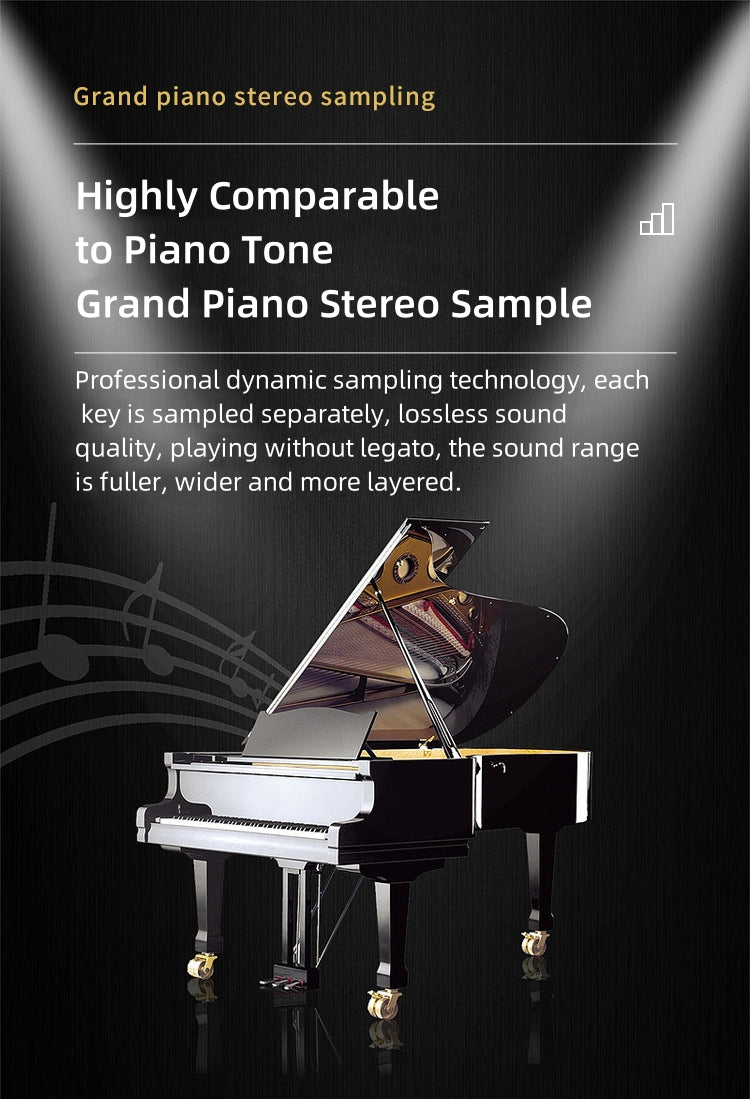 LANDTOM DDT-5130 88-Key Digital Keyboard Piano, Wooden Electric Hammer Weighted Full Size Keyboard Piano, with 3-Pedal, MIDI Connection, Multi-Functional Keyboard and Stand (Black)