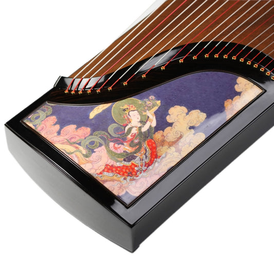Zhuque朱雀 Series 6 Celestial Flight Professional Guzheng with Premium Lankao Paulownia Soundboard, African Rosewood Trim, Ebony Bridges & One-Piece Hollow-Carved Construction