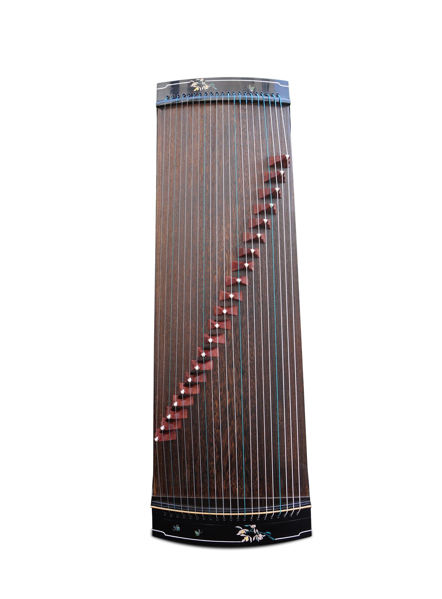 LANDTOM 100cm/39.4in "String Reverie" Portable Guzheng, Professional Mini Guzheng, Grade A Lankao Paulownia Soundboard, Ebony Trim, Mother-of-Pearl Inlay Small Guzheng