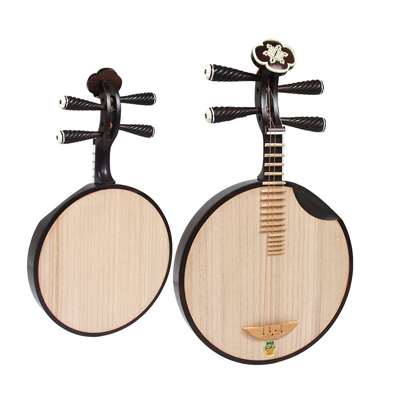 Dunhuang敦煌 656K Professional Ebony Yueqin, Paulownia Soundboard, Ebony Tuning Pegs, Xuemei Headstock, Folk & Peking Opera Chinese Moon Guitar