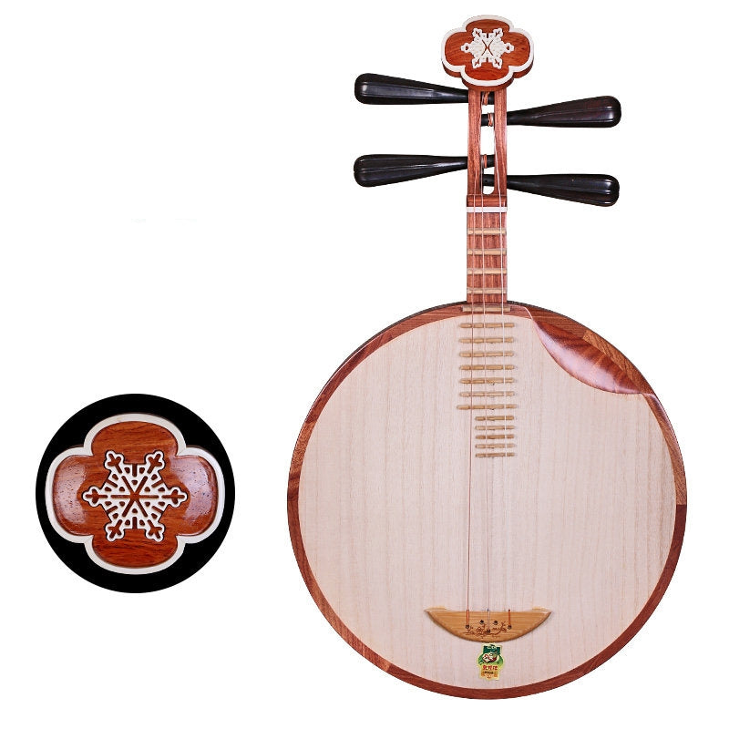 Dunhuang敦煌 656 Professional Rosewood Yueqin, Paulownia Soundboard, Ebony Tuning Pegs, Xuemei Headstock, Folk & Peking Opera Chinese Moon Guitar