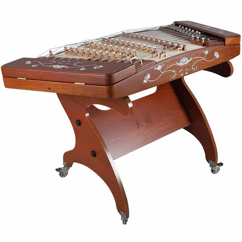 LANDTOM Professional Yuehai Brand Grade-A African Padauk 402 Shell-Carved Lotus Butterfly-Shaped Yangqin 623L-A For Learning And Daily Practice, Performance
