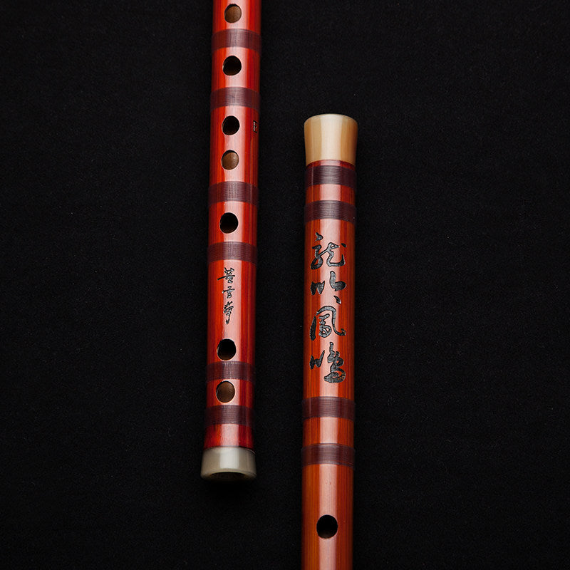 LANDTOM Selected Dong Xuehua Handcrafted Professional Bamboo Dizi Flute Aged Bitter Bamboo Chinese Performance Flute Collectible Musical Instrument GFDEC Key