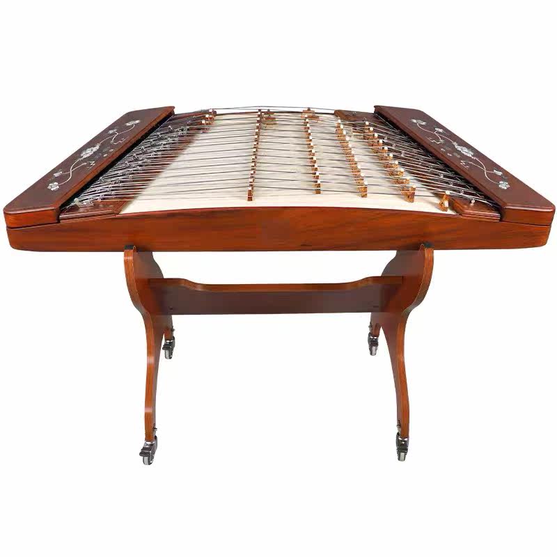 LANDTOM Professional Yuehai Brand Grade-A African Padauk 402 Shell-Carved Lotus Butterfly-Shaped Yangqin 623L-A For Learning And Daily Practice, Performance