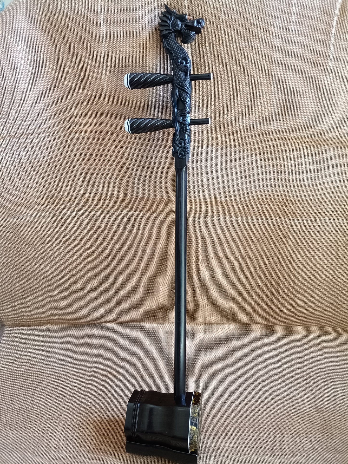 Landtom Professional Dragon Head Ebony Erhu Chinese 2-string Violin Fiddle Musical Instrument + Free Accessories, Musical college recommended