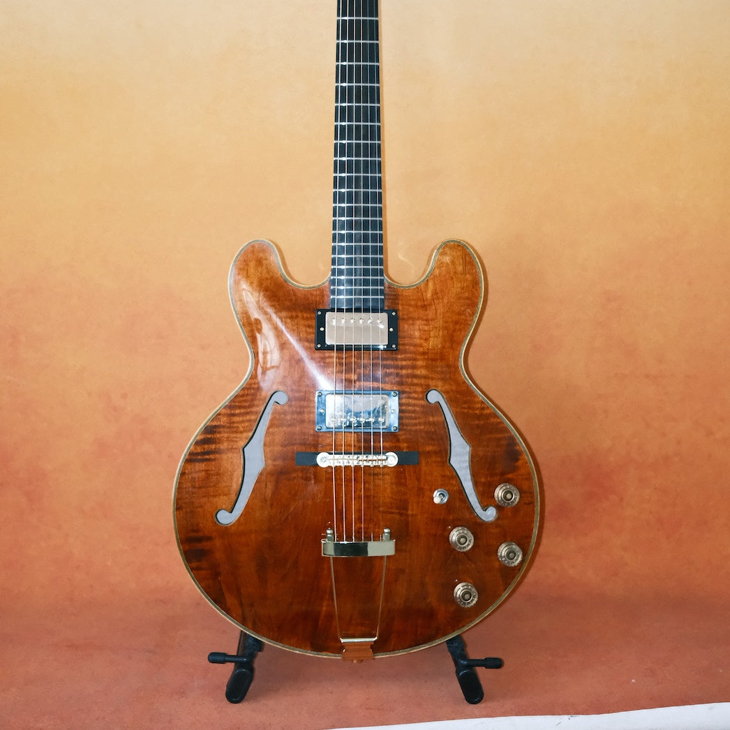 LANDTOM Handcraft Luthier ES335 Archtop Jazz Guitar Hollow Body Components & Kits with Maple Neck Ebony Fingerboard Spruce Top For Professional Players And Jazz Lovers
