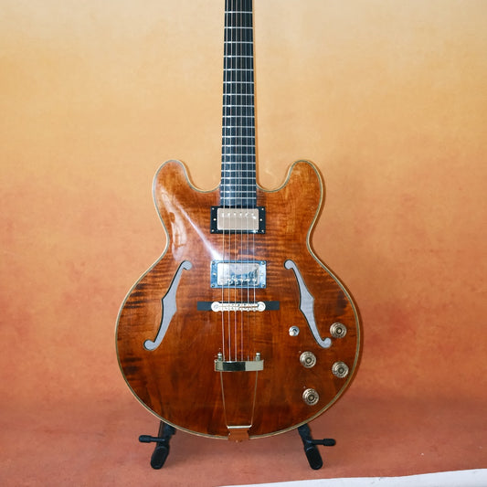 LANDTOM Handcraft Luthier ES335 Archtop Jazz Guitar Hollow Body Components & Kits with Maple Neck Ebony Fingerboard Spruce Top For Professional Players And Jazz Lovers