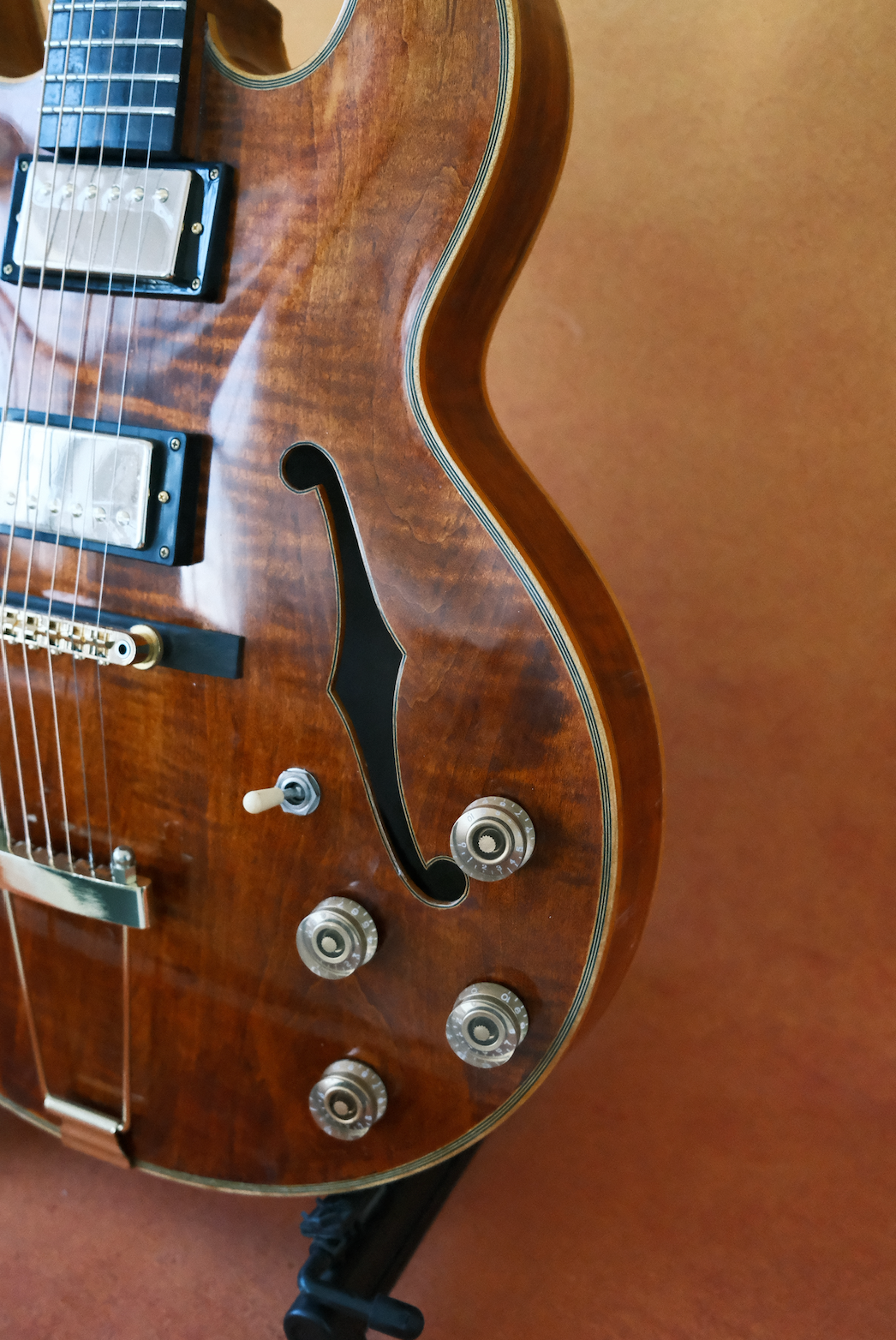 LANDTOM Handcraft Luthier ES335 Archtop Jazz Guitar Hollow Body Components & Kits with Maple Neck Ebony Fingerboard Spruce Top For Professional Players And Jazz Lovers