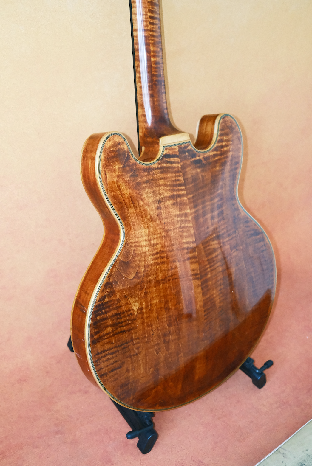 LANDTOM Handcraft Luthier ES335 Archtop Jazz Guitar Hollow Body Components & Kits with Maple Neck Ebony Fingerboard Spruce Top For Professional Players And Jazz Lovers