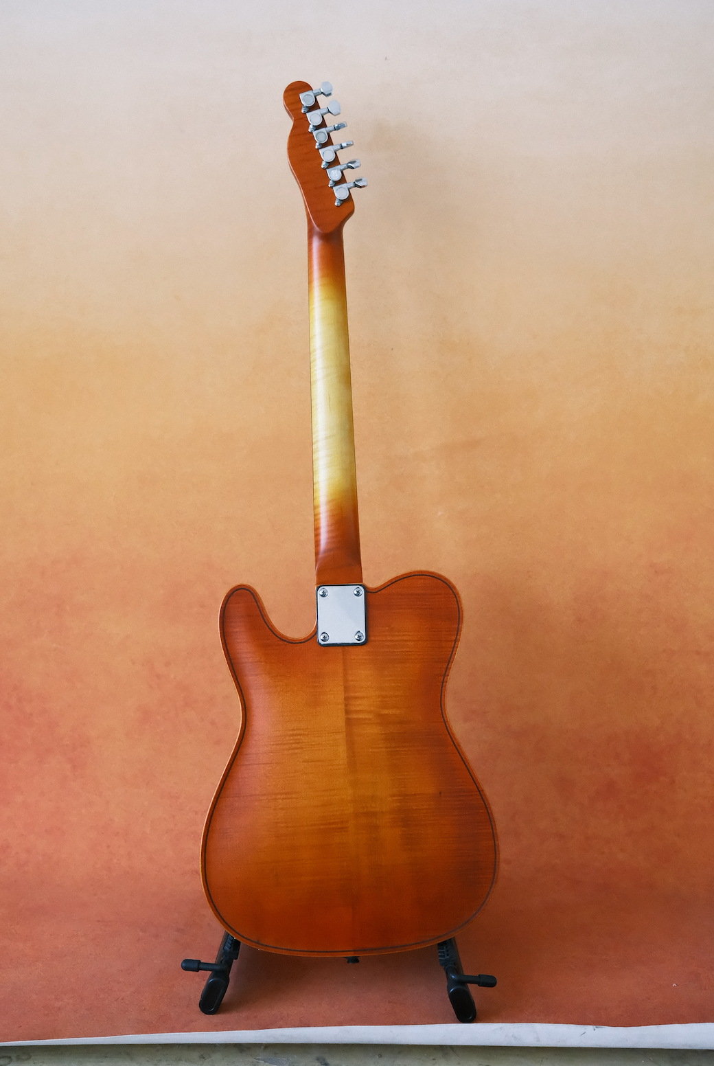 LANDTOM Violinstyle Tele Electric Guitar for Type Carved Maple Spruce Top Jazz Hollow Body Archtop Ebony