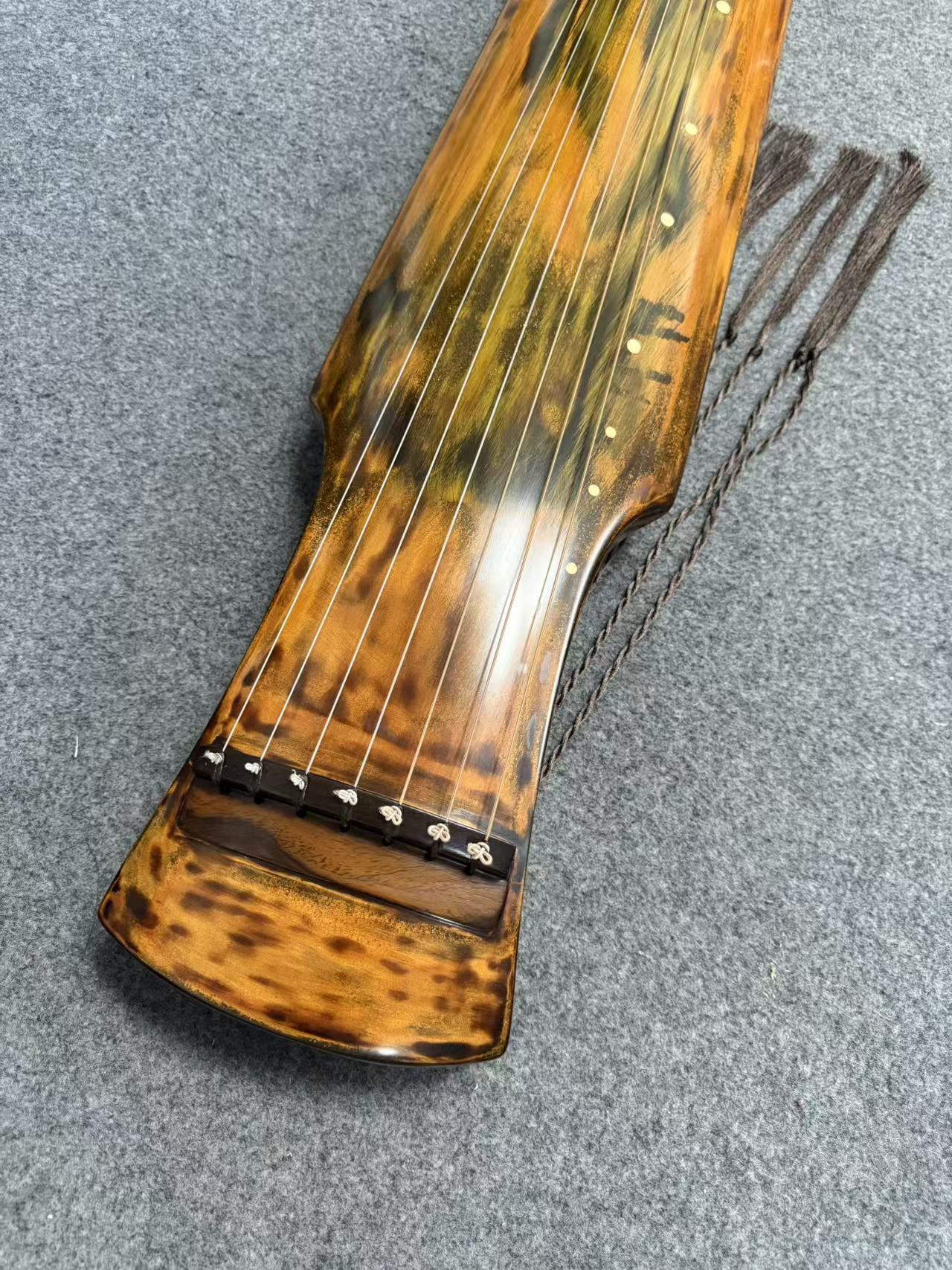 LANDTOM High-Level/Concert level pure handmade Fuxi style 100+ years Fir(杉木）Guqin/Chinese zither by famous master