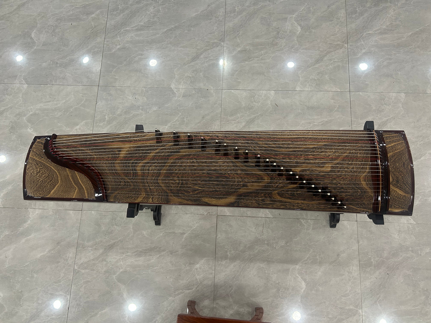 Longyin龙音 Deep Waters Serenity(静水流深) Professional 163 cm/64.2in Guzheng with Selected Rosewood Body, Grade-A Lankao Paulownia Soundboard, Semi-Carved High-Gloss Design, 21-String Chinese Zither