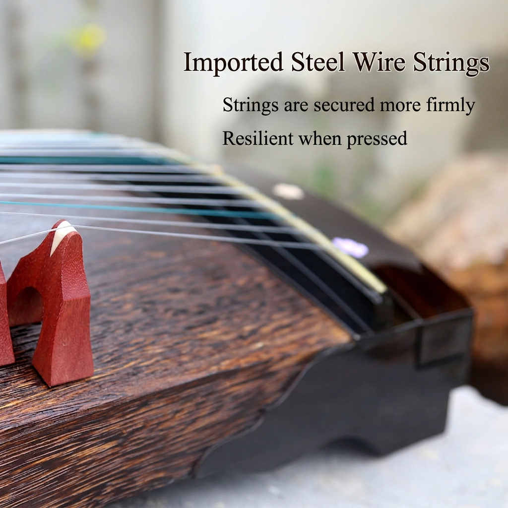 LANDTOM 90cm/35.4in "Snow Blossom" Portable Guzheng, Professional Mini Guzheng, Grade A Lankao Paulownia Soundboard, Ebony Trim, Mother-of-Pearl Inlay Small Guzheng