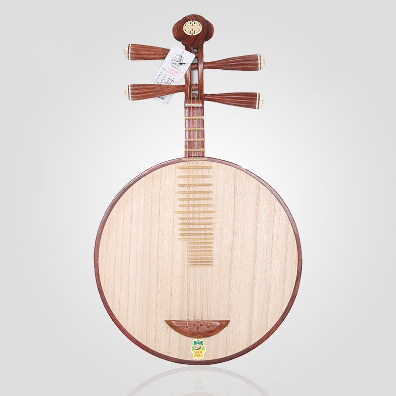 Dunhuang敦煌 638 Professional Rosewood Yueqin, Paulownia Soundboard, Ruyi Headstock, Rosewood Tuning Pegs with Bone Inlays, Folk & Peking Opera Chinese Moon Guitar