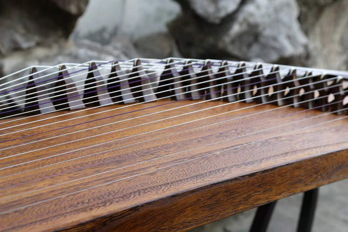 LANDTOM 100cm/39.4in "Pure Tone" Portable Guzheng, Professional One-Piece Carved Mini Guzheng 整挖筝, Grade A Lankao Paulownia Soundboard, Ebony Trim Small Guzheng