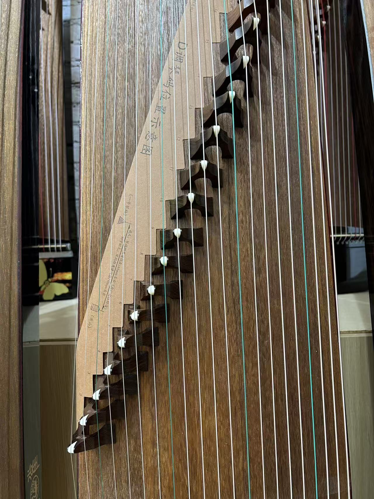 Dunhuang敦煌 698 Tranquil Grace Limited Edition Professional Guzheng with Selected Broadleaf Rosewood (Dalbergia latifolia), Silk Painting Artwork & Performance Grade
