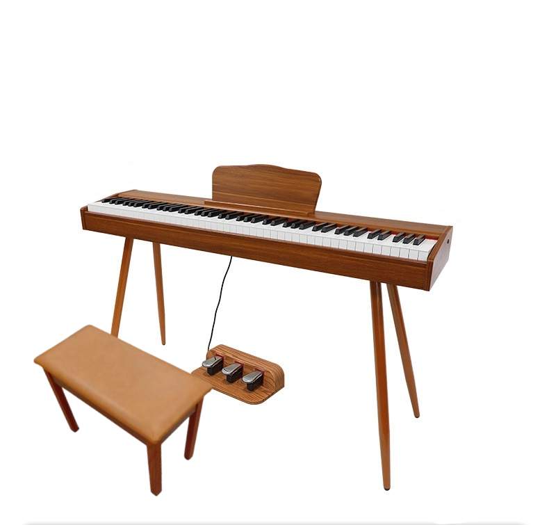 LANDTOM DDP-80 Digital Piano Keyboard 88 Keys Weighted, Hammer Action II, Home Electric Piano Full Size with Stand, Triple Pedal, MIDI Connecting and Headphone Interface