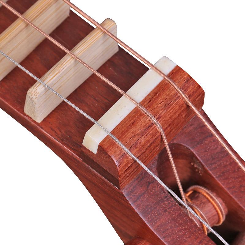 LANDTOM Siamese Rosewood Peking Opera Yueqin with Paulownia Soundboard, Cutaway Body, Peony Headstock, Rich Tone for Hobbyists & Intermediate Players