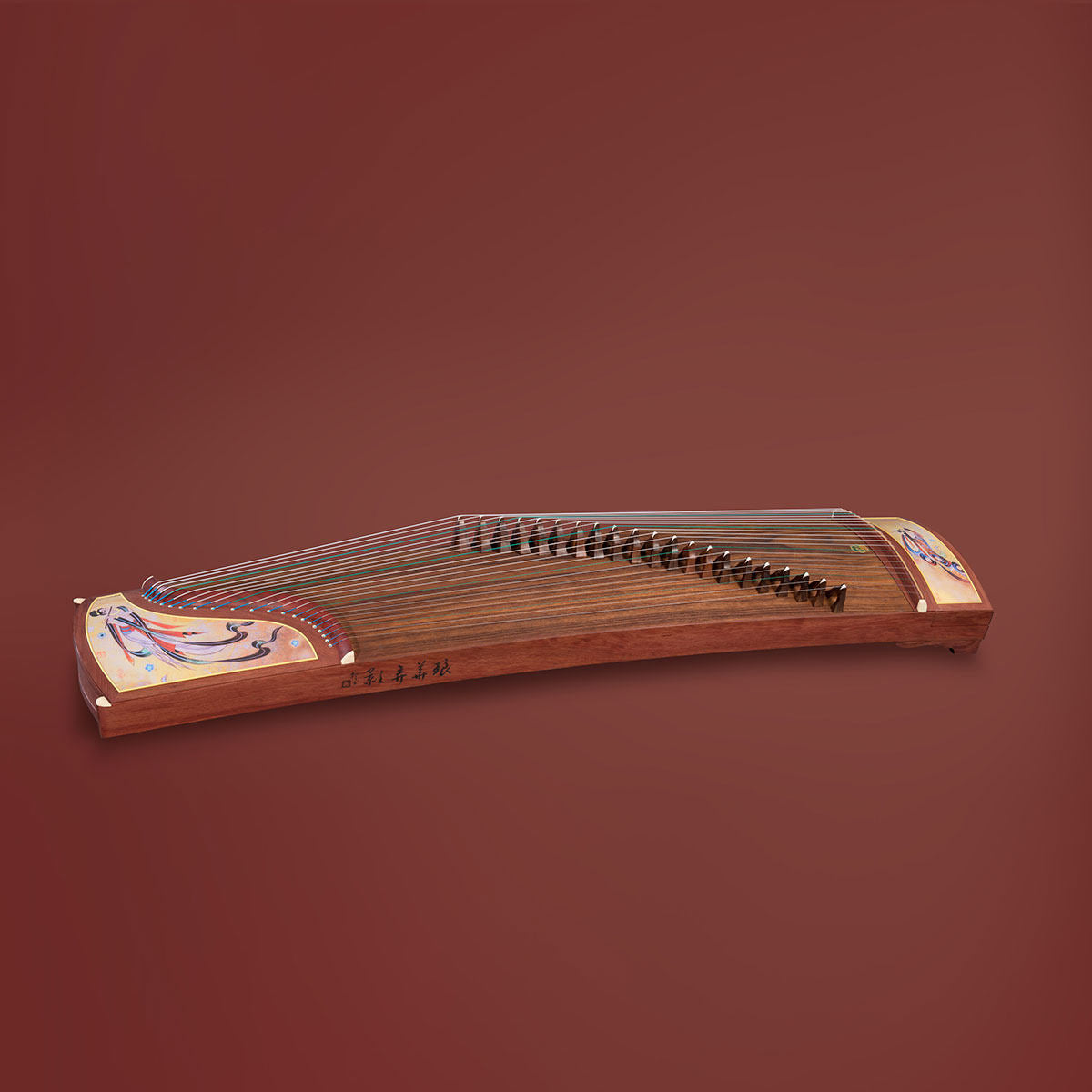 Dunhuang Guzheng 694B-R Apsaras Qin Rhyme 敦煌牌飞天秦韵(乐舞) Tessmannia (African Rosewood)特氏古夷苏木 Professional Performance Grade 21-String Chinese Zither Traditional Instrument for Advanced Players