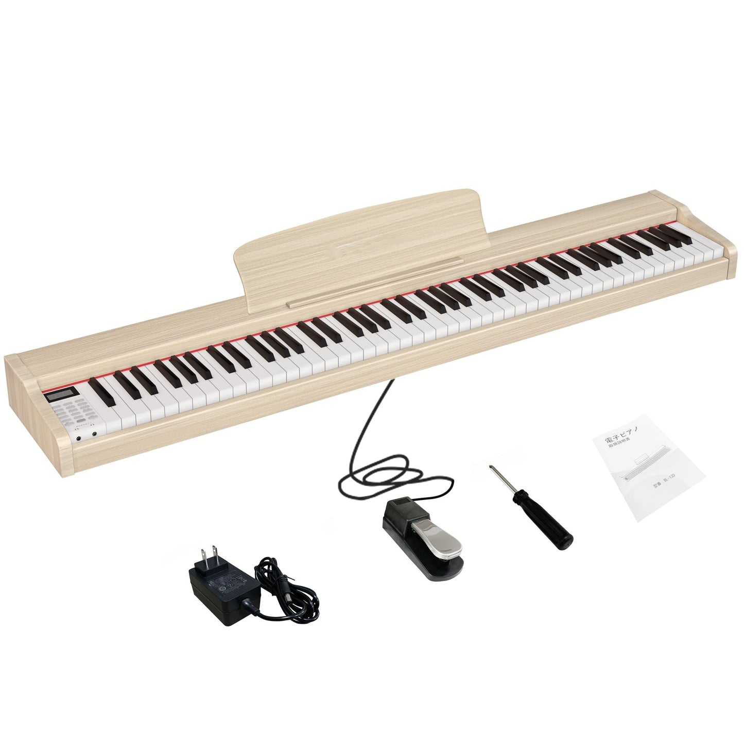 LANDTOM 88 Keys Digital Piano Keyboard, Full Size Electric Pianos for Beginners, Portable Wooden electronic Piano with Pedal, Support USB MIDI