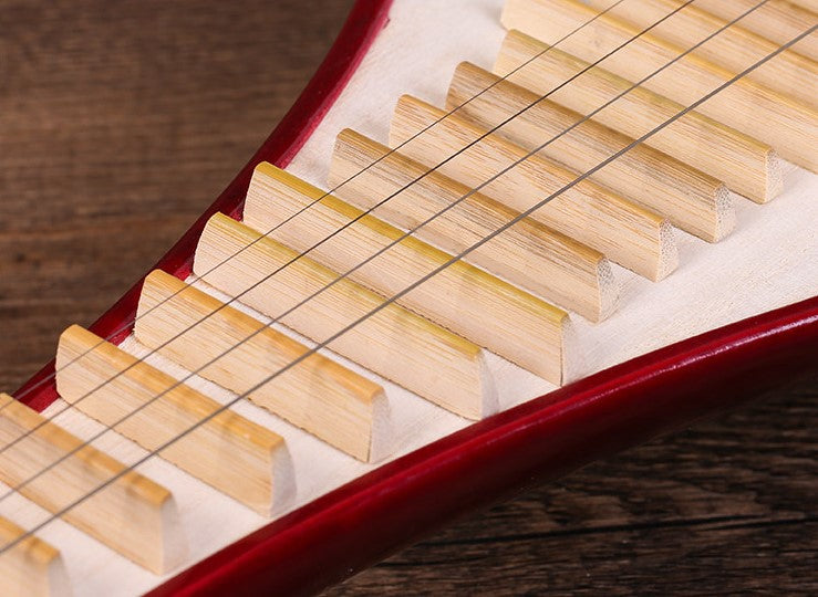 LANDTOM Beginner Liuqin with Paulownia Soundboard, Hongmu Hardwood Body & Peony Headstock, 4-String Traditional Chinese Mandolin for Students and Entry-Level Players