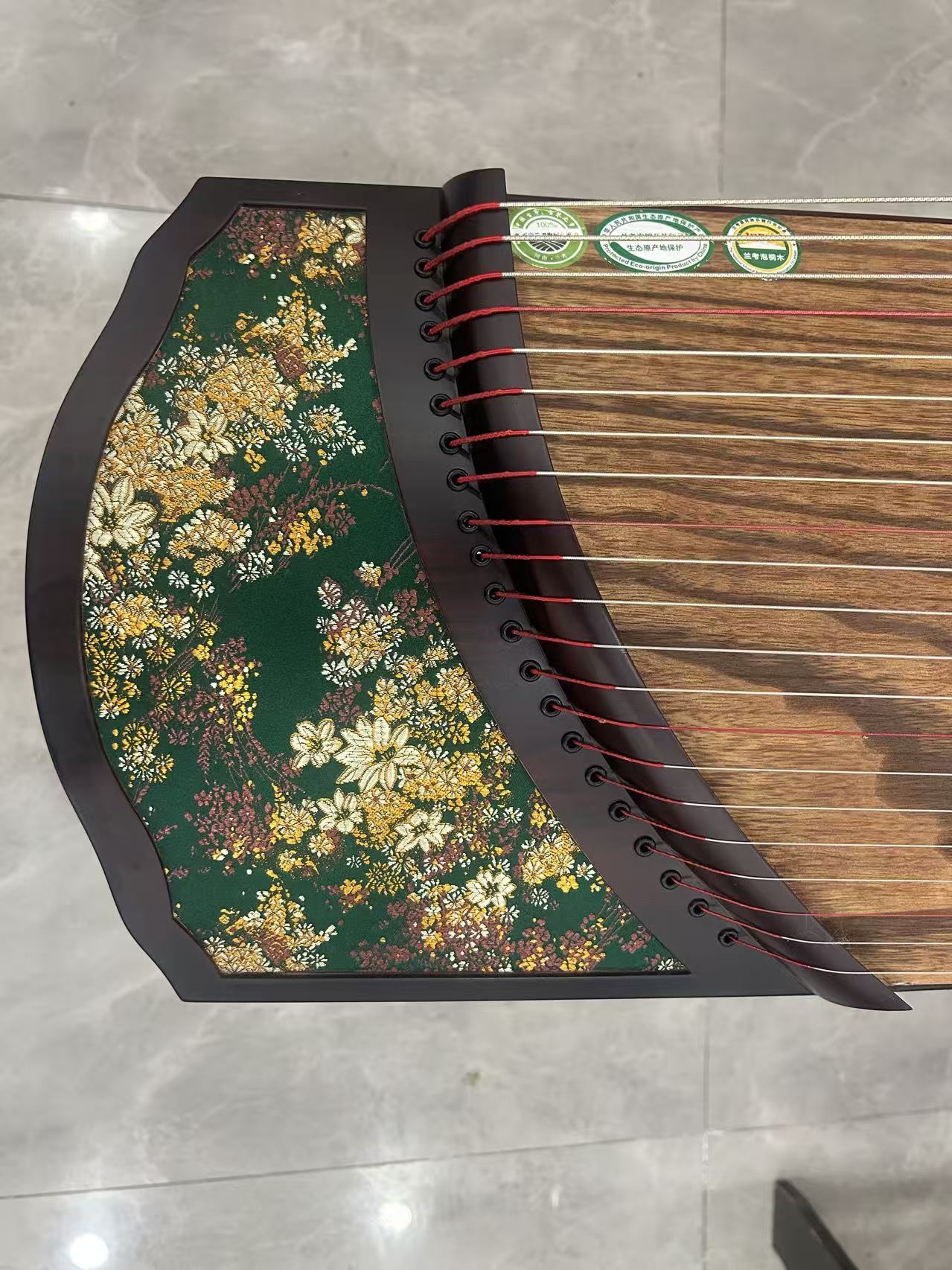 LongYin龙音 Cloud Brocade S-135 163cm/64.2in Performance Guzheng with Red Rosewood Body, Grade-A Lankao Paulownia Soundboard & Semi Hollow-Carved Construction