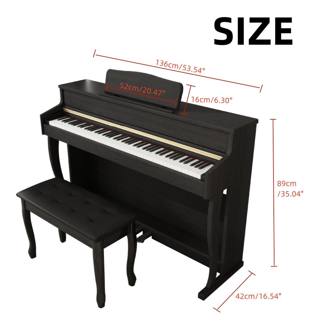 LANDTOM Upright 88-Key Hammer MIDI Home Electric Piano Grand Piano Sound Quality for Professional Performance Examination Without Bench