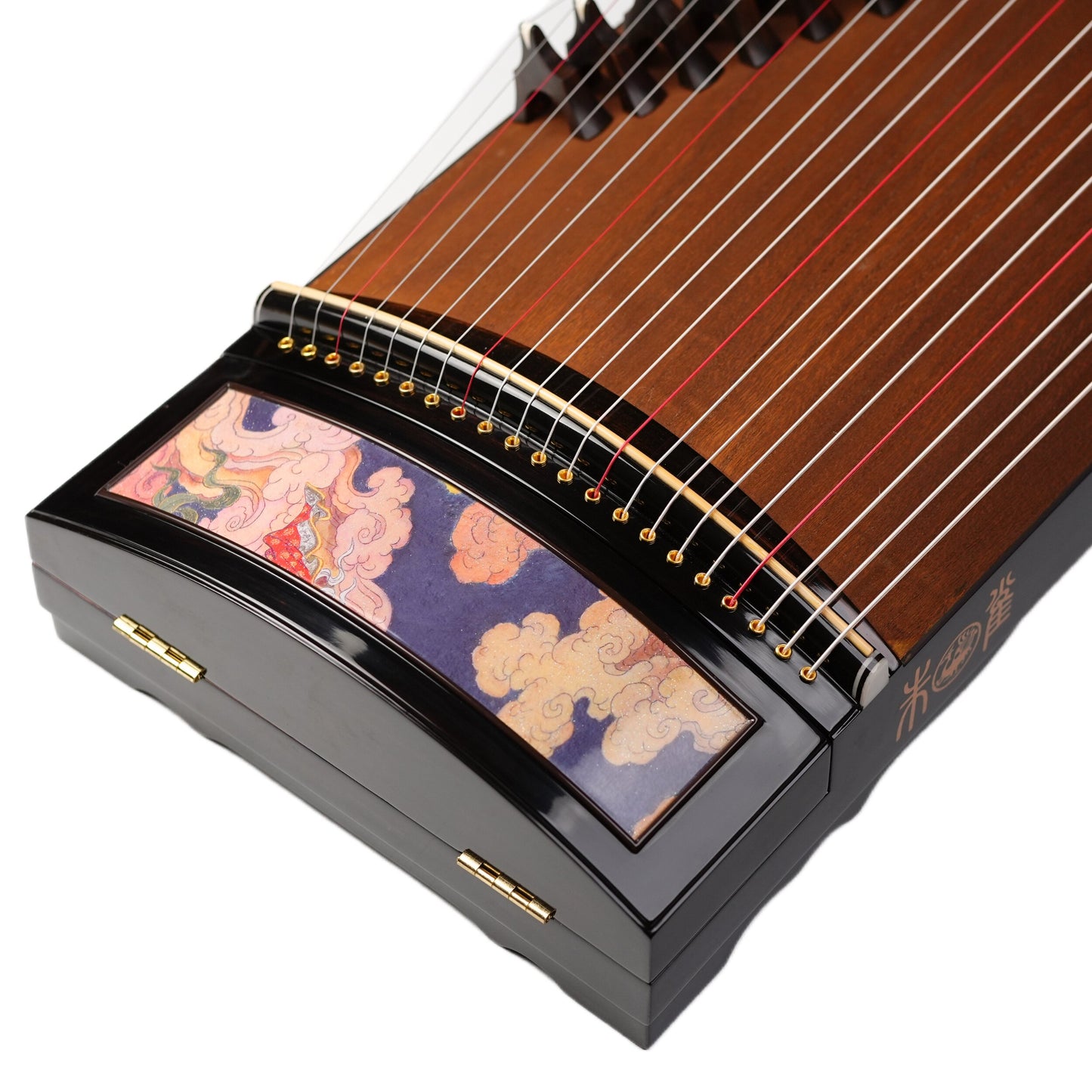 Zhuque朱雀 Series 6 Celestial Flight Professional Guzheng with Premium Lankao Paulownia Soundboard, African Rosewood Trim, Ebony Bridges & One-Piece Hollow-Carved Construction