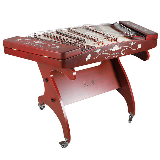 Yuehai（乐海）Brand Grade-A African Padauk 402 Shell-Carved Lotus Yangqin 622L-A For Learning And Daily Practice, Performance