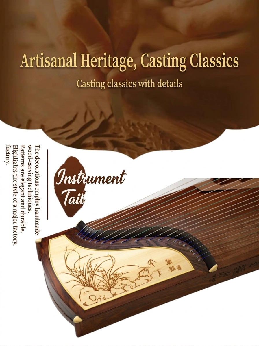 Dunhuang Entry Level Lan Yun You Meng – Orchid's Dreamy Rhyme Select-Grade Manchurian Ash Guzheng 689E-NJ 敦煌牌兰韵幽梦 for Begginers