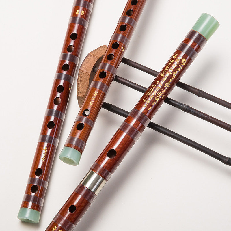 LANDTOM Selected Professional Bamboo Dizi 8885 Bitter Bamboo Chinese Transverse Flute C D E F Key Made & Signed by Dong Xuehua