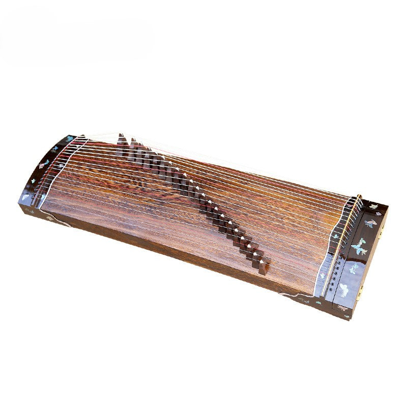 LANDTOM 100cm/39.4in "Butterfly Serenity" Portable Guzheng, Professional One-Piece Carved Mini Guzheng整挖筝, Grade A Lankao Paulownia Soundboard, Ebony Trim Small Guzheng