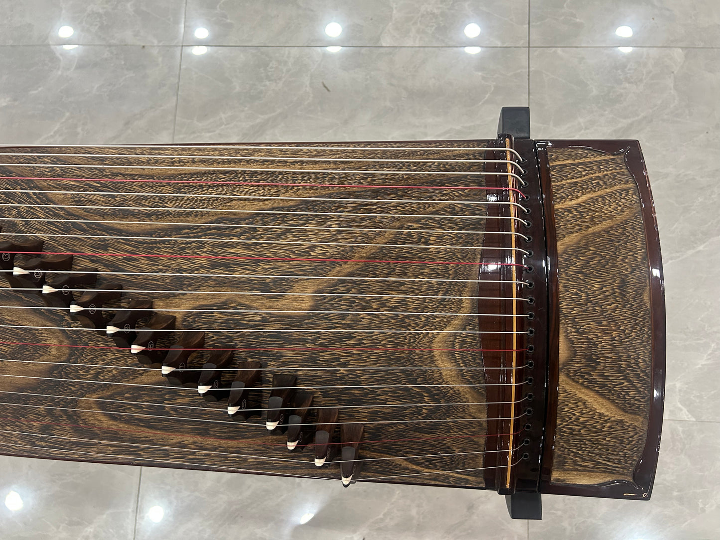 Longyin龙音 Deep Waters Serenity(静水流深) Professional 163 cm/64.2in Guzheng with Selected Rosewood Body, Grade-A Lankao Paulownia Soundboard, Semi-Carved High-Gloss Design, 21-String Chinese Zither