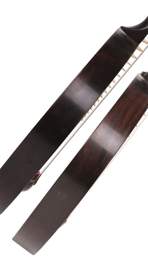 LANDTOM Handcrafted Professional African Blackwood Folk Yueqin with Paulownia Soundboard, Rounded Body, Traditional Chinese Moon Guitar for Performance